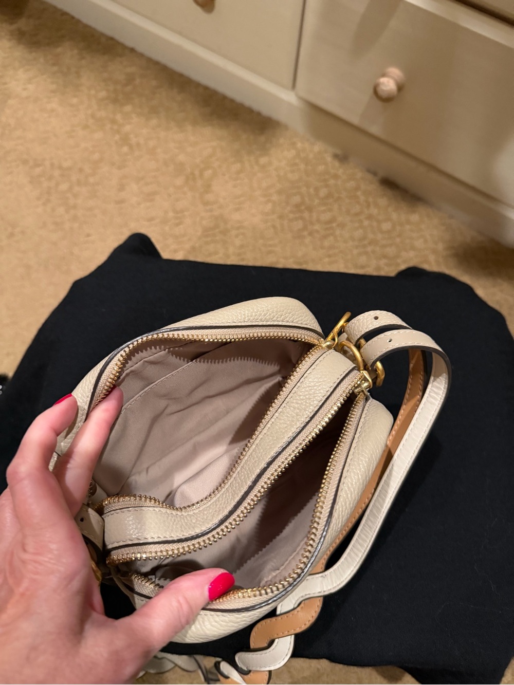 Tory Burch Perry Bombe Camera Bag | Cream/Off-White with Braided Strap - Picture 2 of 9